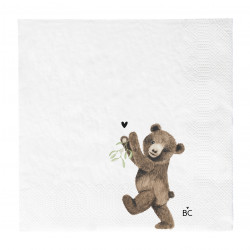 Ubrousky Mistletoe Bear, bílá, 20ks
