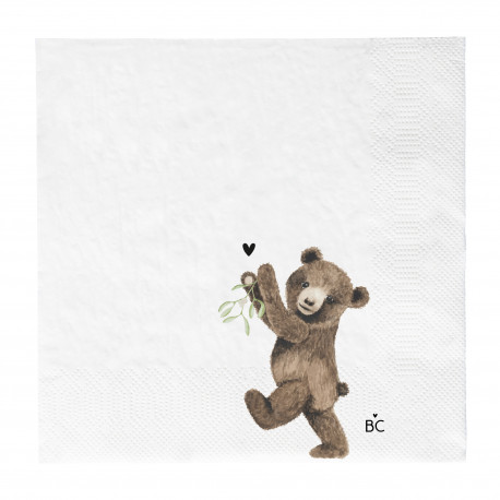Ubrousky Mistletoe Bear, bílá, 20ks