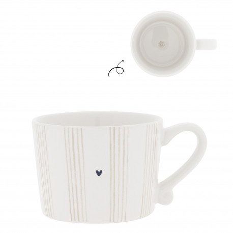 Hrnek Small Stripes Natural, béžová, 200 ml