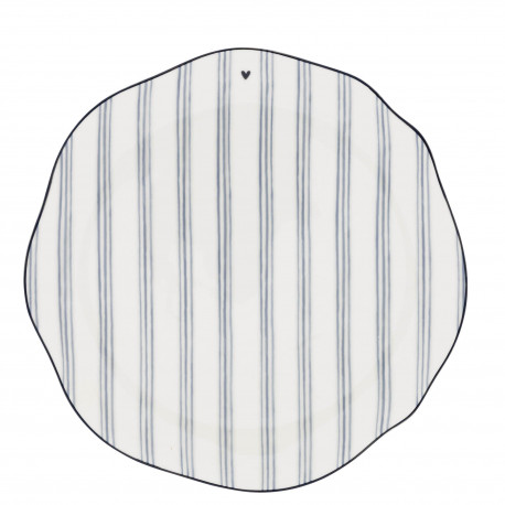 Talíř Blue Small Stripes, modrá, 23 cm
