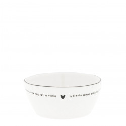 Miska Natural print black heart, bílá, 140 ml