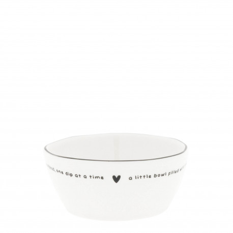 Miska Natural print black heart, bílá, 140 ml