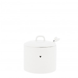 Cukřenka with Heart in Black, bílá, 9 cm