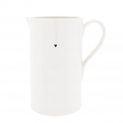 Džbán with black heart, bílá, 20 cm