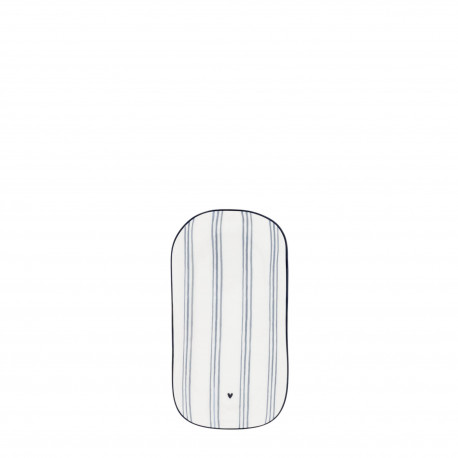 Oválný talířek Blue Stripes, modrá, 16x8 cm