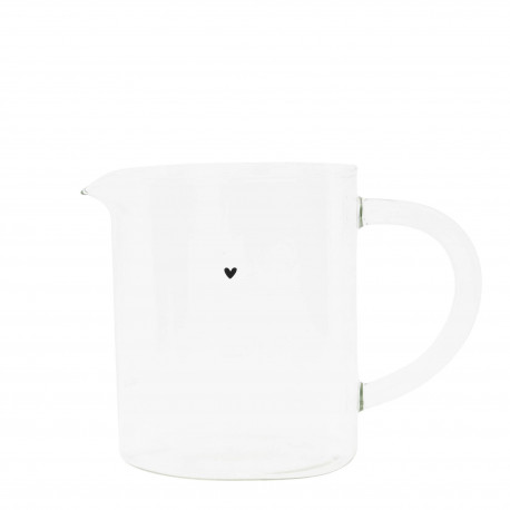 Džbánek Black heart, sklo, 14 cm