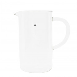 Džbán Black heart, sklo, 21 cm