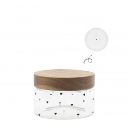 Dóza Black hearts, sklo, 12 cm